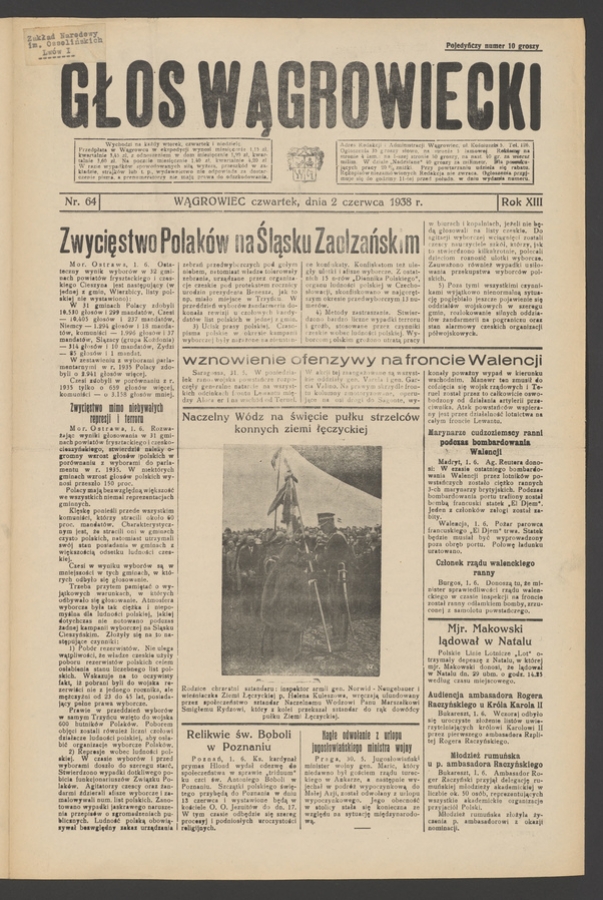 Głos Wągrowiecki. Rok&nbsp;13, 1938, numer&nbsp;64