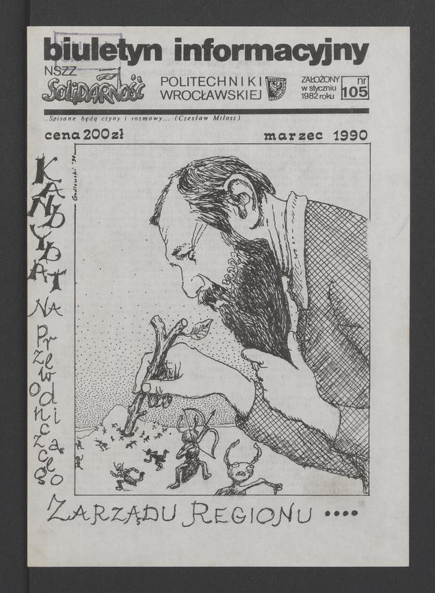 Biuletyn Informacyjny NSZZ „Solidarność” Politechniki Wrocławskiej. 1989, numer 105