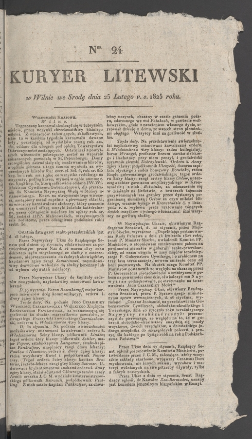 Kuryer Litewski. 1825, numer 24