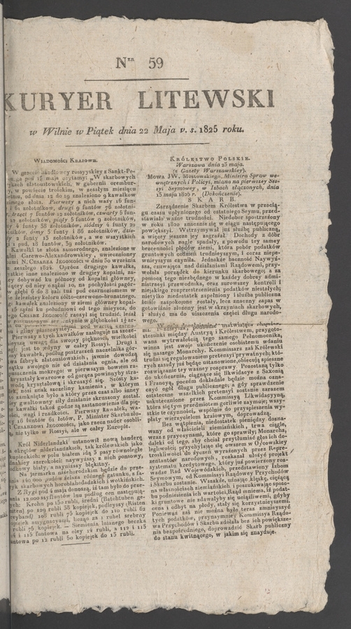 Kuryer Litewski. 1825, numer 59