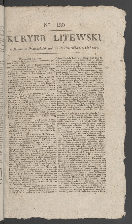 Kuryer Litewski. 1825, numer 120