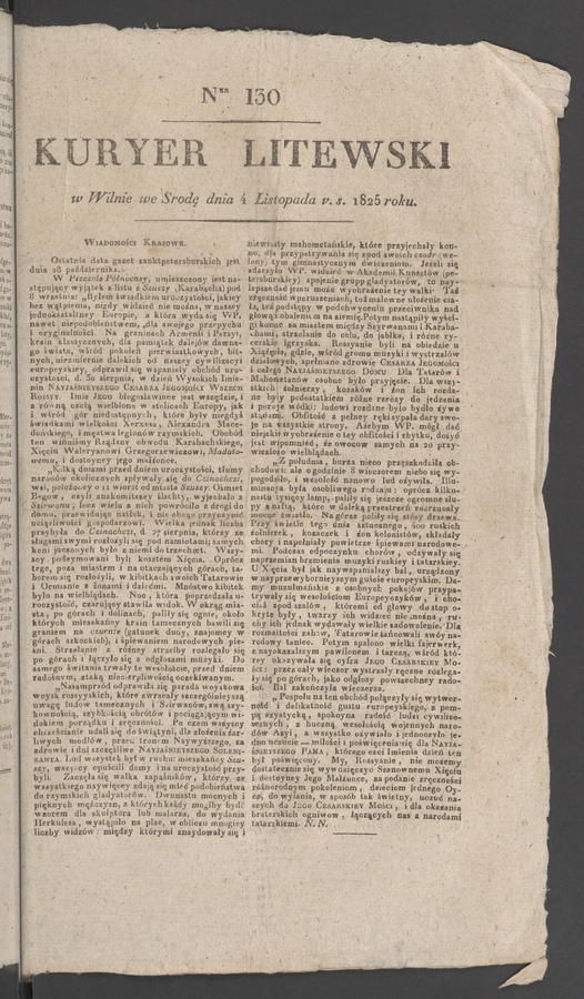 Kuryer Litewski. 1825, numer 130