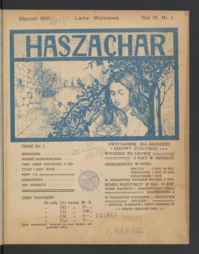 Haszachar. Rok 4, 1910, numer 1