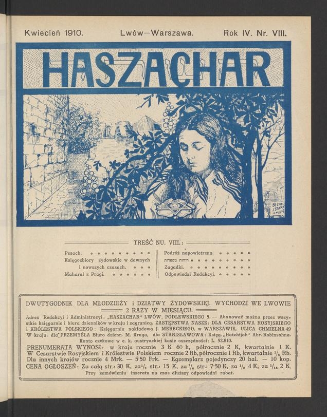 Haszachar. Rok 4, 1910, numer 8