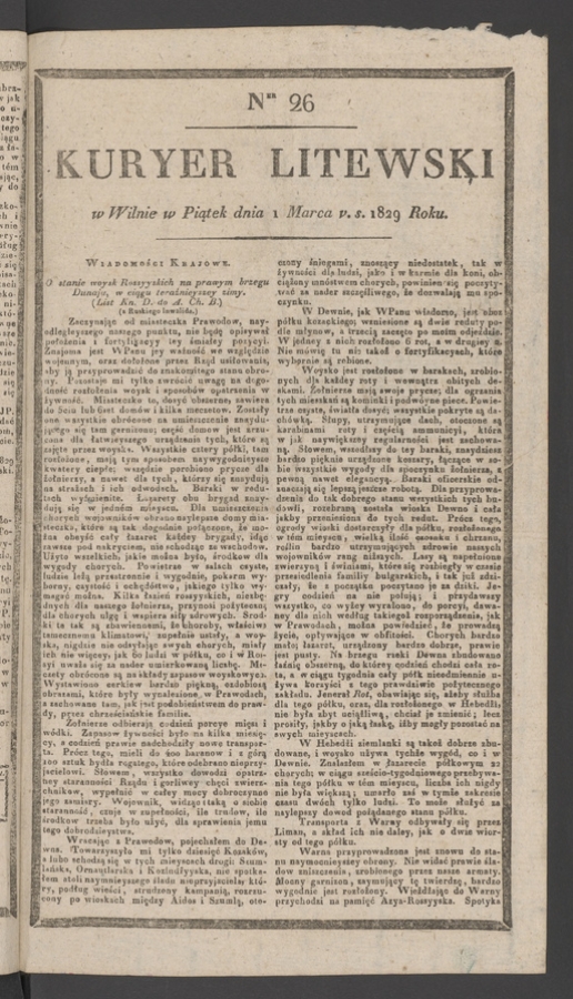 Kuryer Litewski. 1829, numer 26