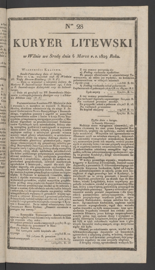 Kuryer Litewski. 1829, numer 28