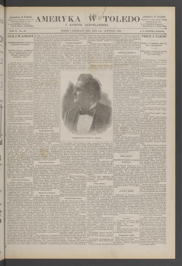 Ameryka w Toledo i Kuryer Clevelandski. Tom 6, 1892, numer 89
