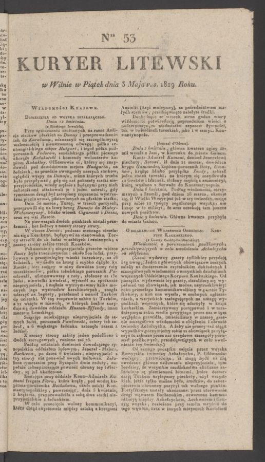 Kuryer Litewski. 1829, numer 53