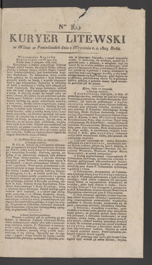 Kuryer Litewski. 1829, numer 105