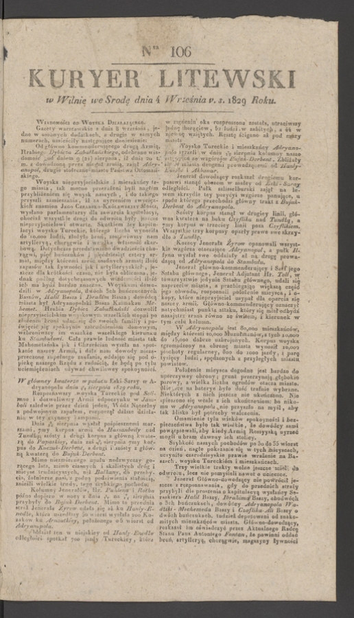 Kuryer Litewski. 1829, numer 106