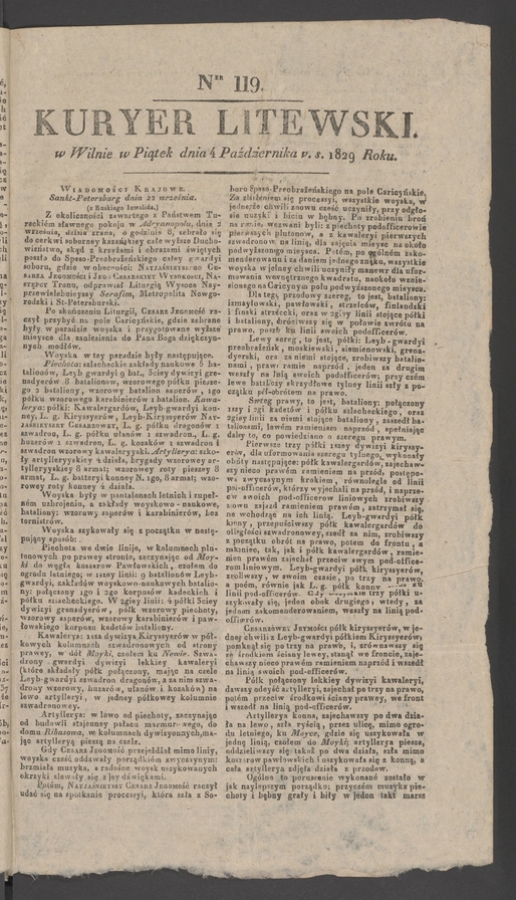 Kuryer Litewski. 1829, numer 119