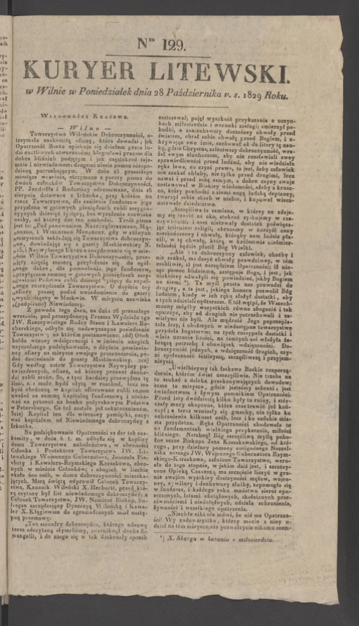 Kuryer Litewski. 1829, numer 129