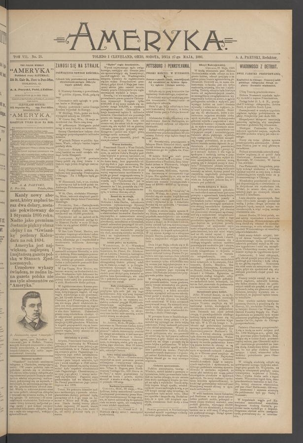 Ameryka. Tom 7, 1893, numer 21