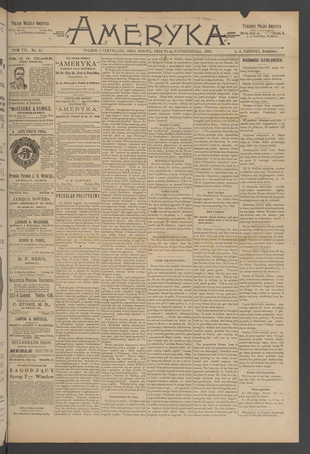 Ameryka. Tom 7, 1893, numer 41