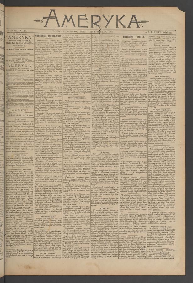 Ameryka. Tom 7, 1893, numer 45