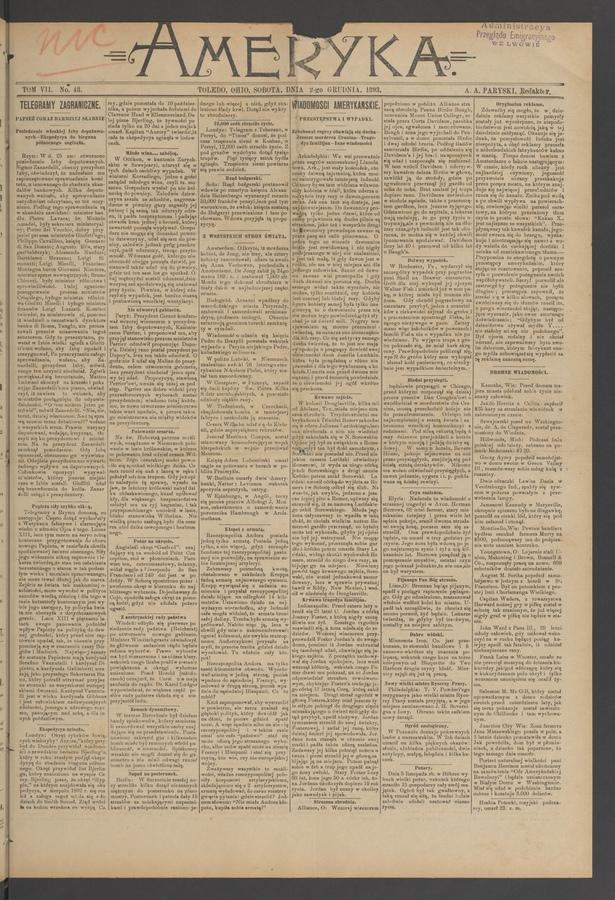 Ameryka. Tom&nbsp;7, 1893, numer&nbsp;48