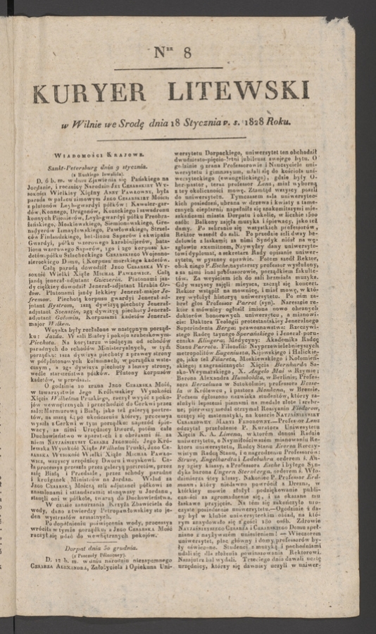 Kuryer Litewski. 1828, numer 8