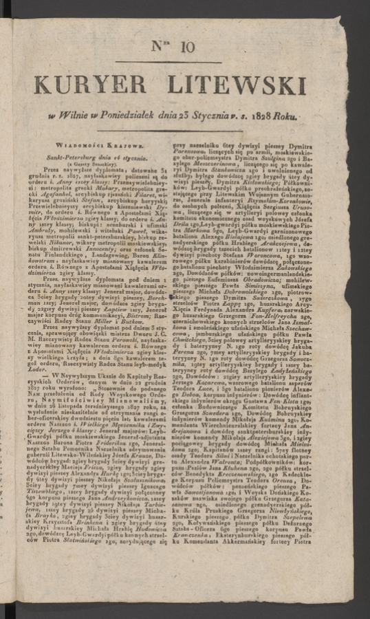 Kuryer Litewski. 1828, numer 10