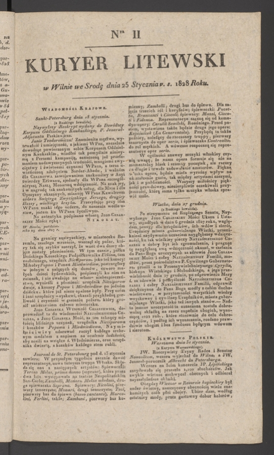 Kuryer Litewski. 1828, numer 11