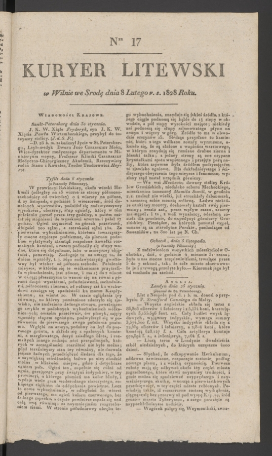 Kuryer Litewski. 1828, numer 17