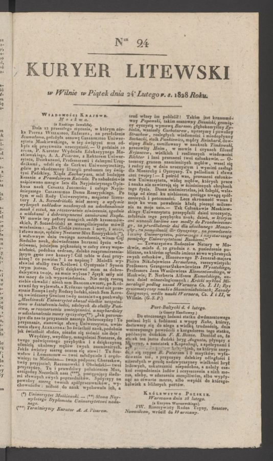 Kuryer Litewski. 1828, numer 24