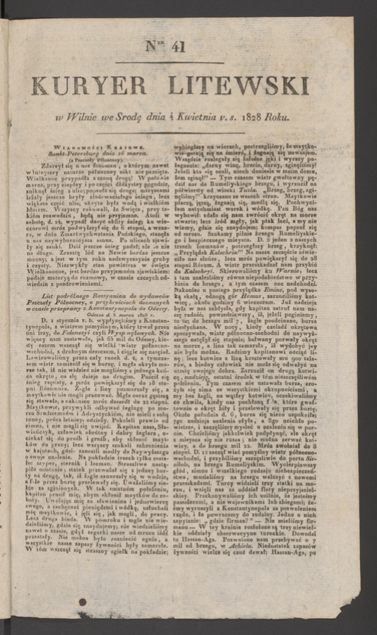 Kuryer Litewski. 1828, numer 41