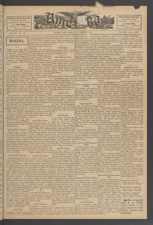 Ameryka. Tom 12, 1898, numer 23
