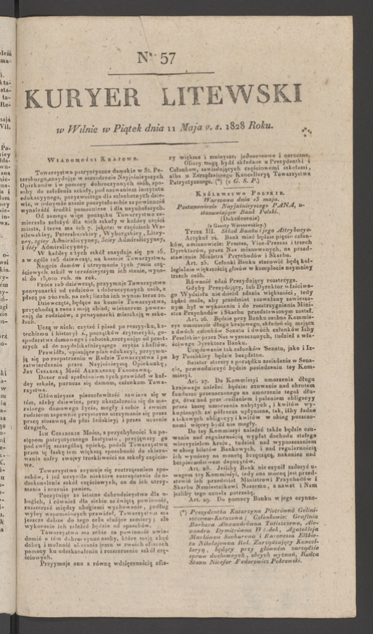 Kuryer Litewski. 1828, numer 57
