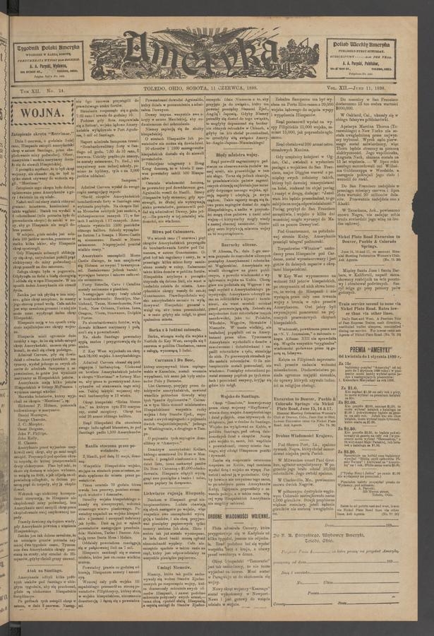 Ameryka. Tom 12, 1898, numer 24