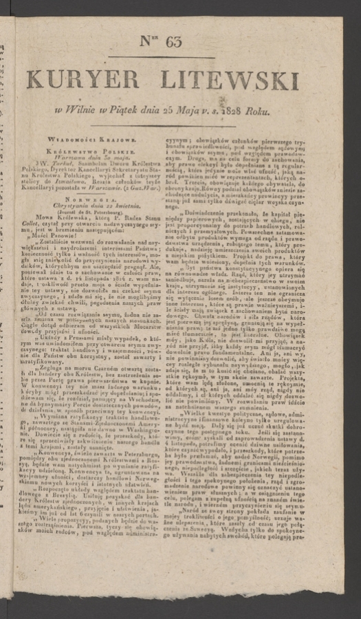 Kuryer Litewski. 1828, numer 63