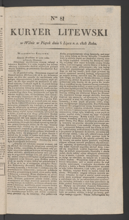 Kuryer Litewski. 1828, numer 81