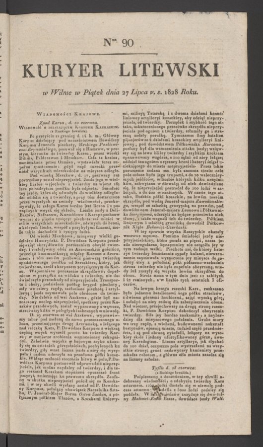 Kuryer Litewski. 1828, numer 90
