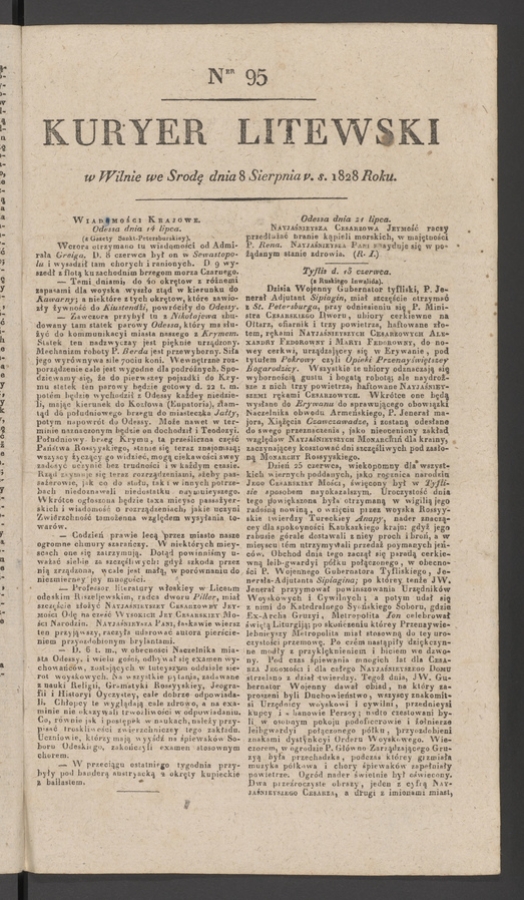 Kuryer Litewski. 1828, numer 95