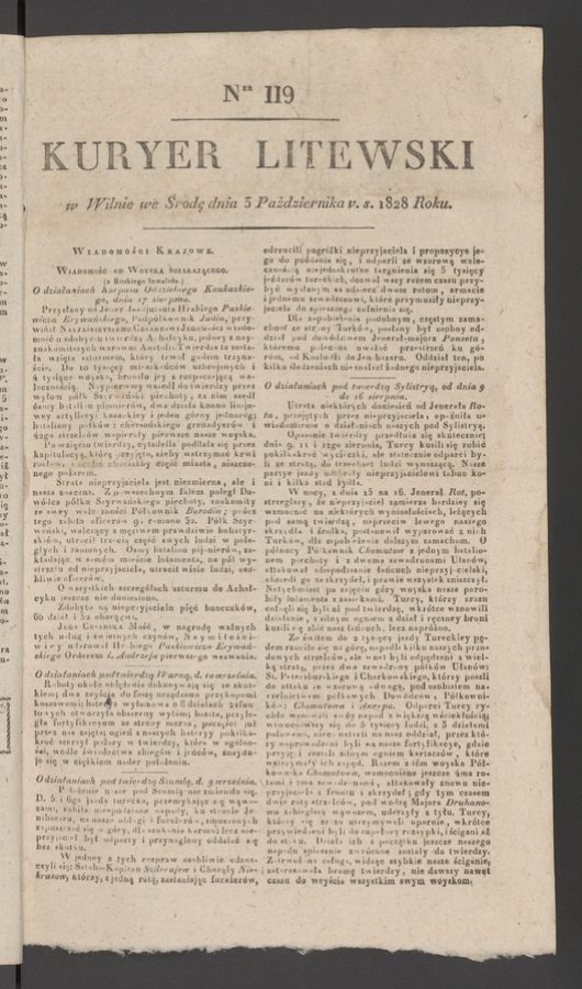 Kuryer Litewski. 1828, numer 119