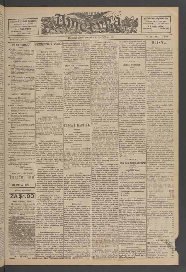 Ameryka. Tom 12, 1898, numer 50