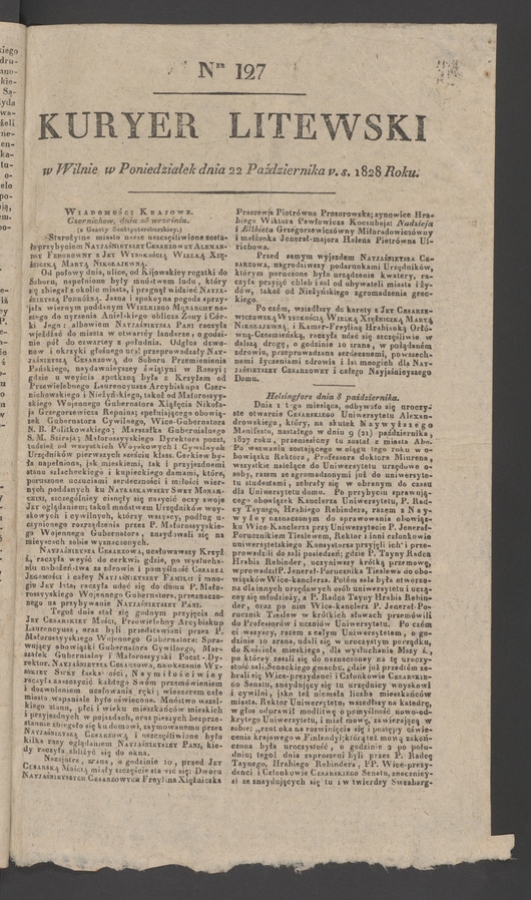 Kuryer Litewski. 1828, numer 127