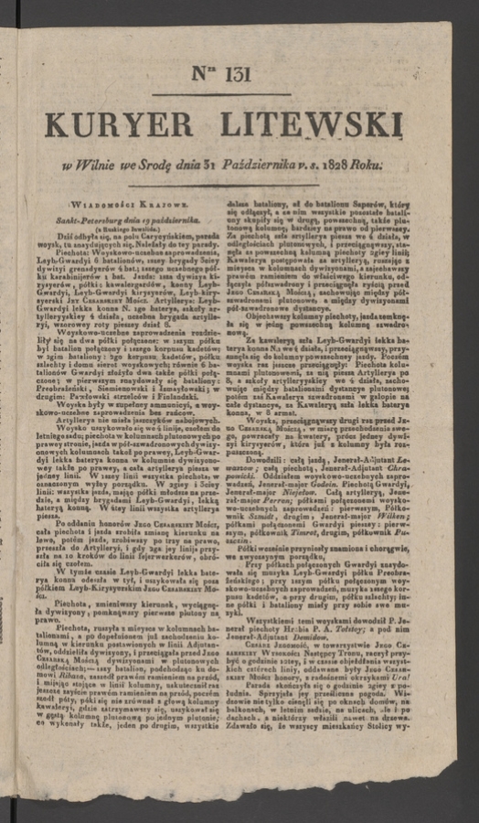 Kuryer Litewski. 1828, numer 131