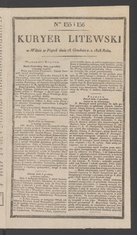 Kuryer Litewski. 1828, numer 155-156