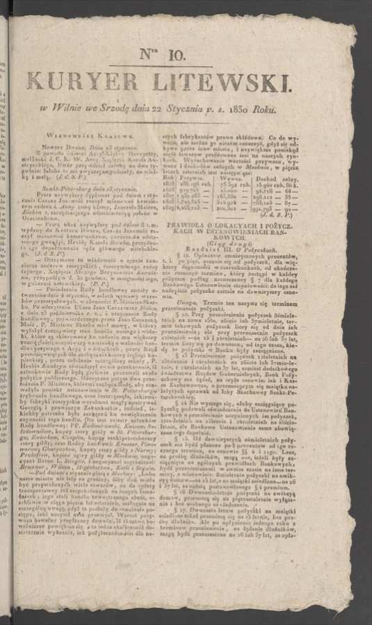 Kuryer Litewski. 1830, numer 10