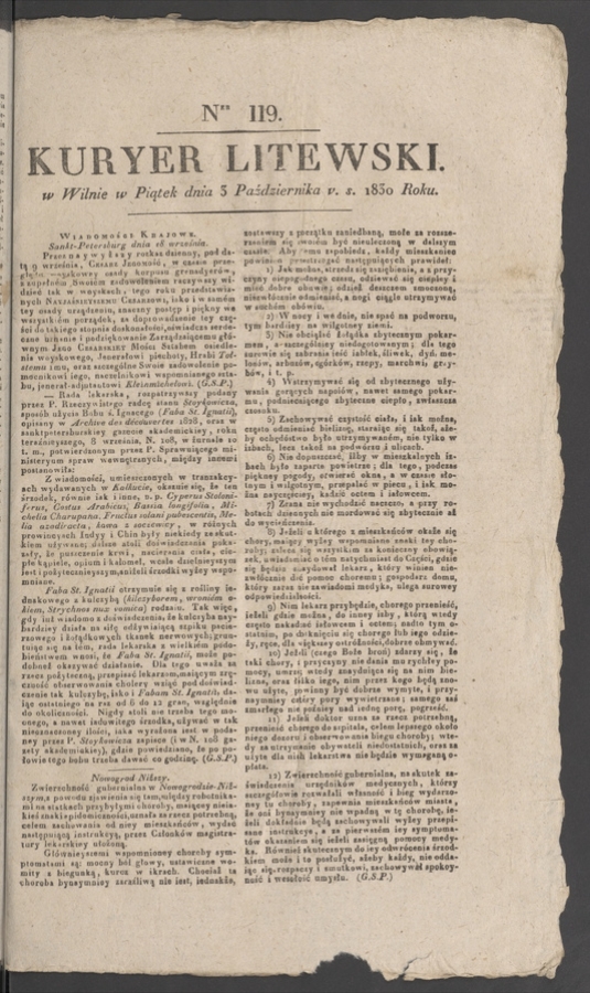 Kuryer Litewski. 1830, numer 119