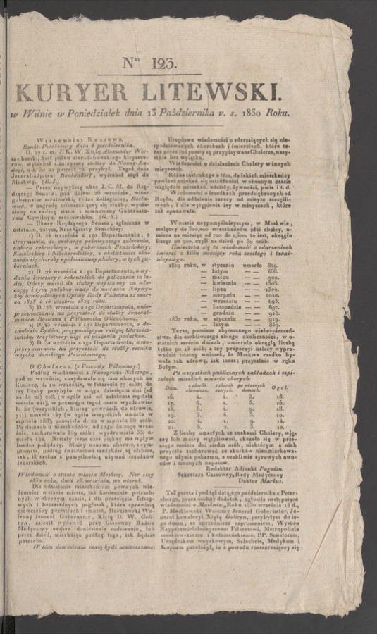 Kuryer Litewski. 1830, numer 123
