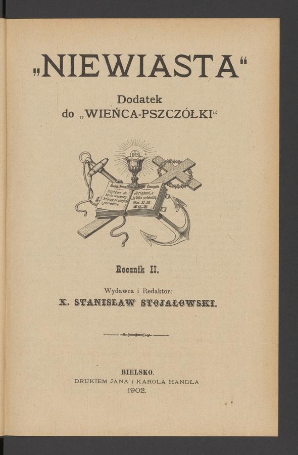 Niewiasta : dodatek do „Wieńca-Pszczółki”. Rok 2, 1902, spis przedmiotów