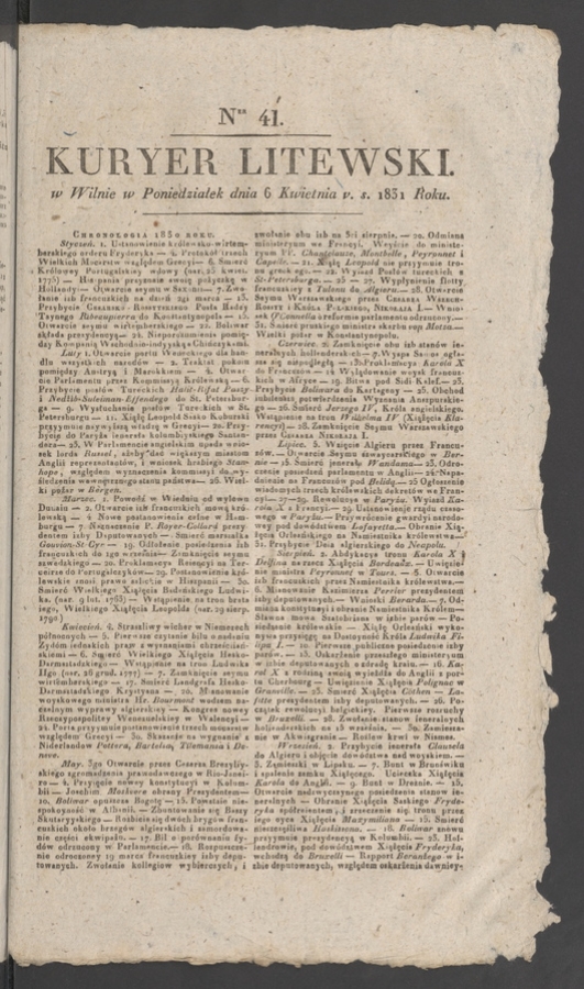 Kuryer Litewski. 1831, numer 41