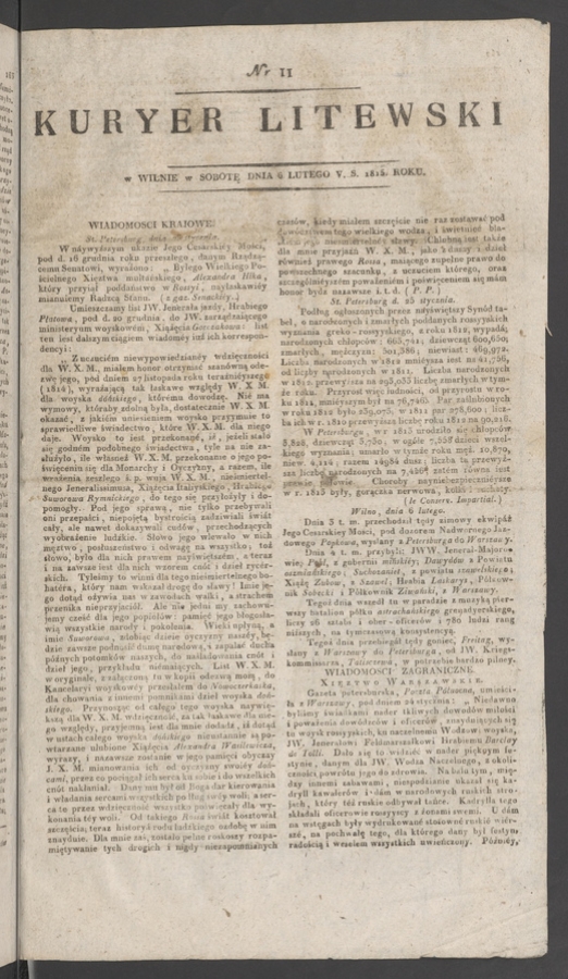 Kuryer Litewski. 1815, numer 11