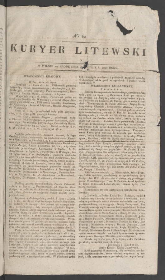 Kuryer Litewski. 1815, numer 60