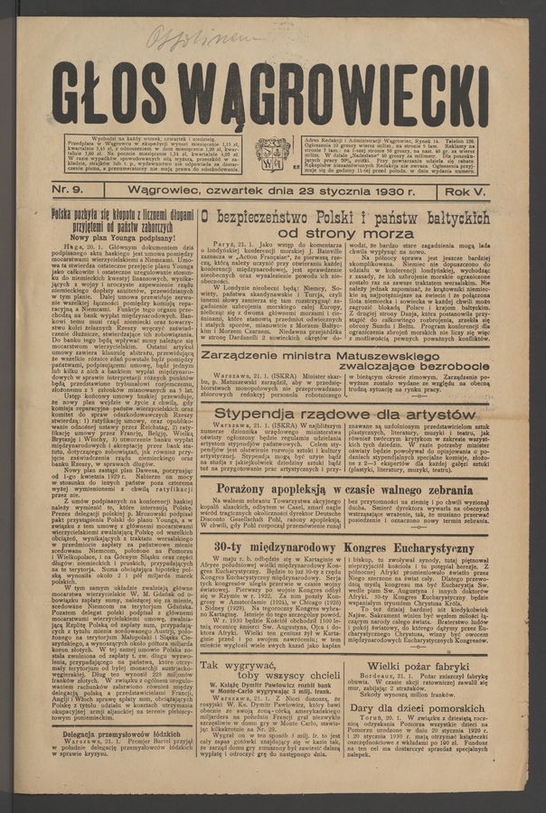 Głos Wągrowiecki. Rok 5, 1930, numer 9