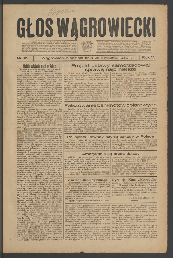 Głos Wągrowiecki. Rok 5, 1930, numer 10