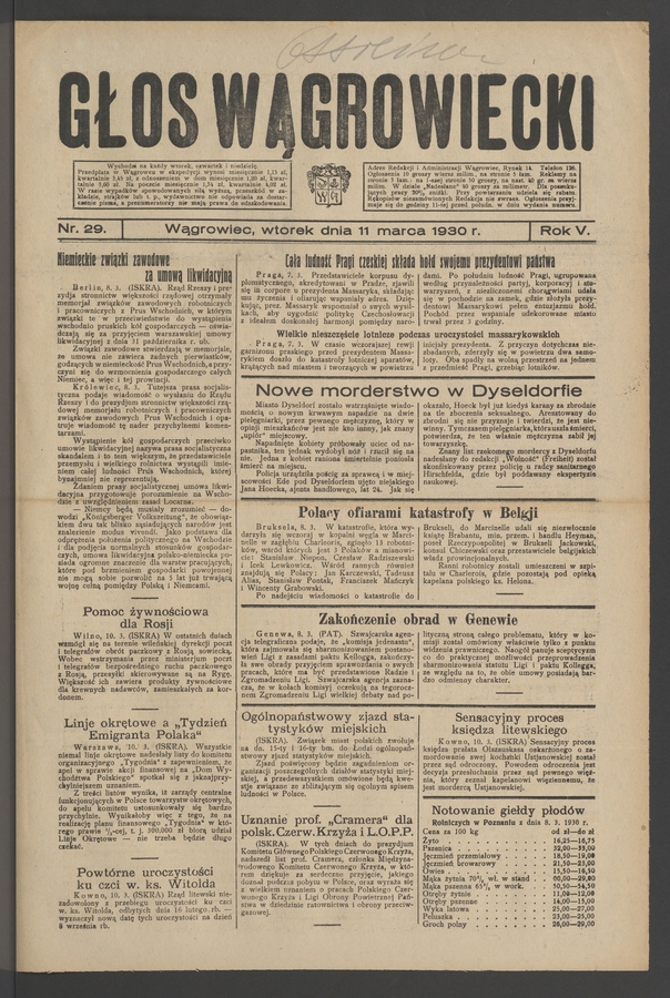 Głos Wągrowiecki. Rok 5, 1930, numer 29