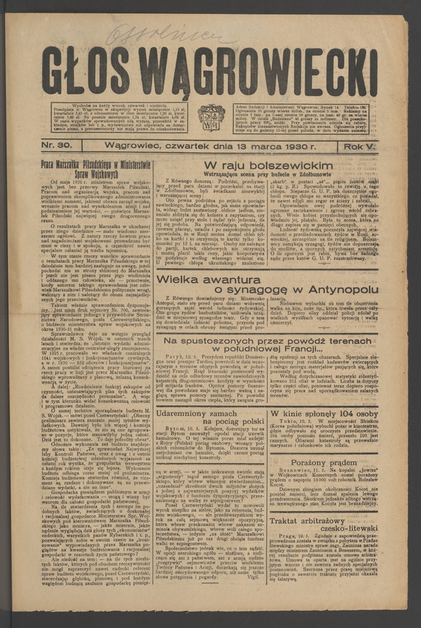 Głos Wągrowiecki. Rok 5, 1930, numer 30