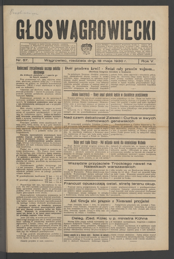 Głos Wągrowiecki. Rok 5, 1930, numer 57
